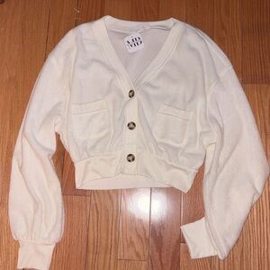 Cream Button-Up Cardigan